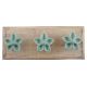 Sea Green Ceramic Flower Wooden Hooks